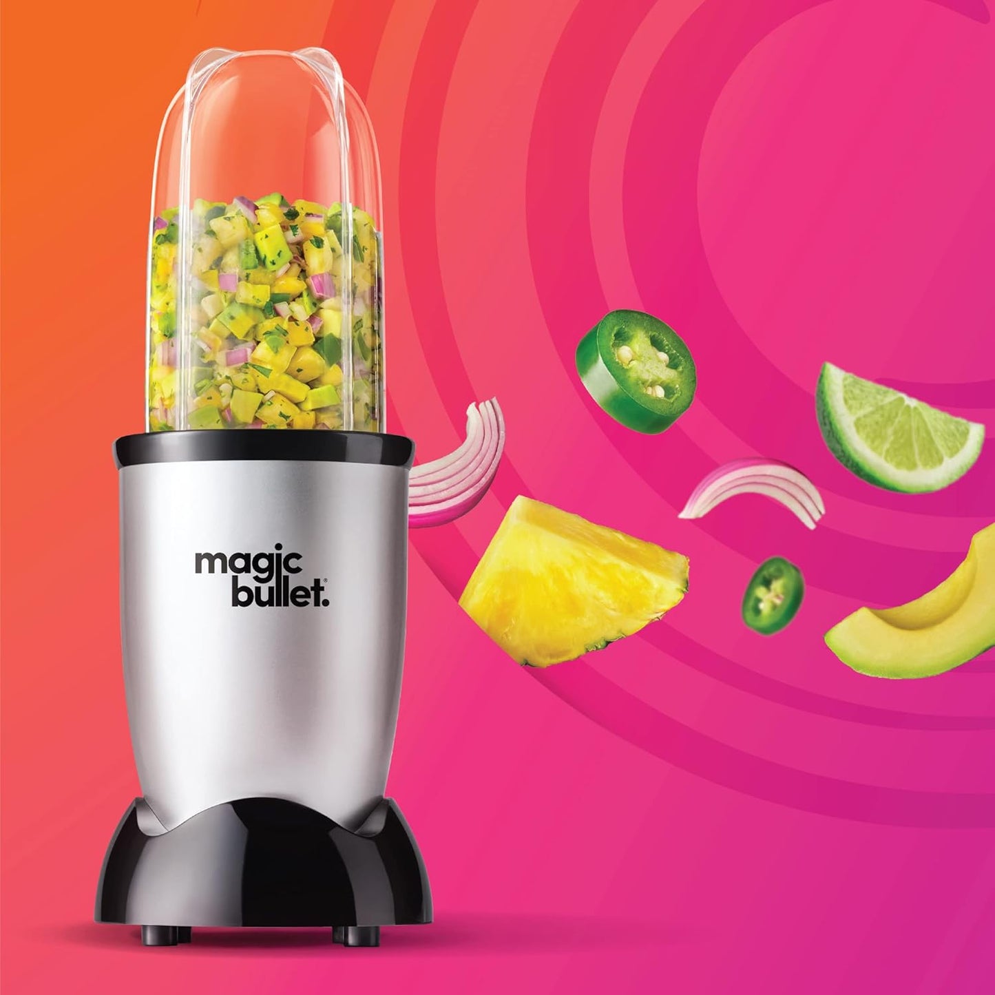 Magic Bullet 400W Blend-It-All Kitchen System — 4-Piece Set, 530ml, Silver (MB4-0612)