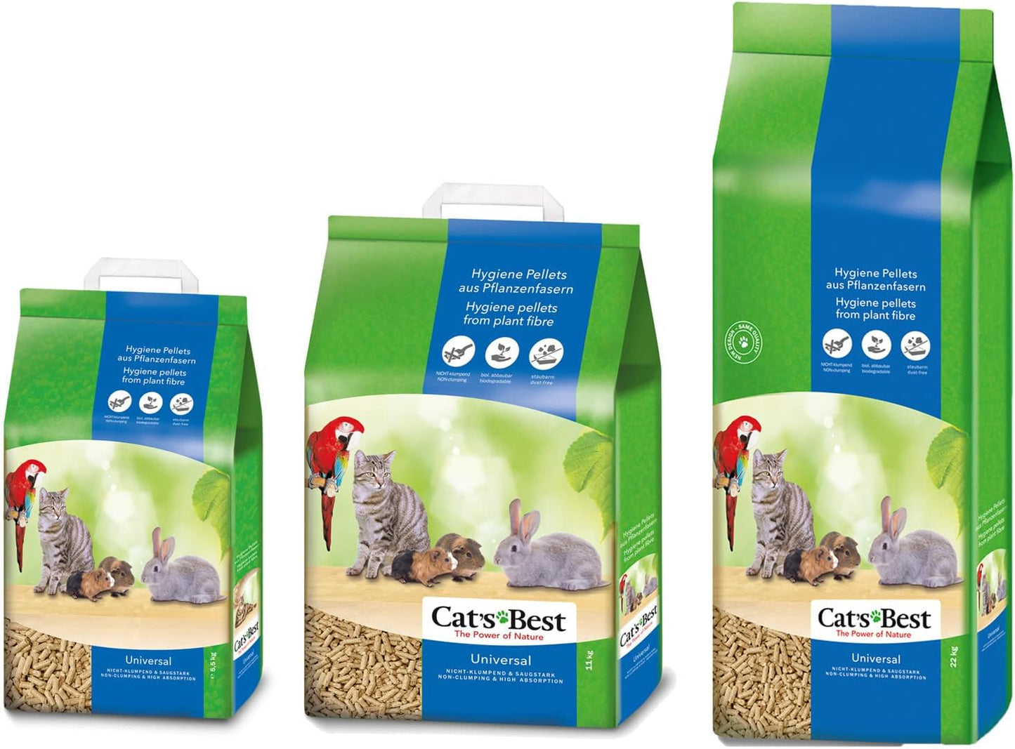 Cat’s Best Universal Cat Litter 20L — Multi‑Pet Wood Granules, High Absorption, Low Odour (11 kg)