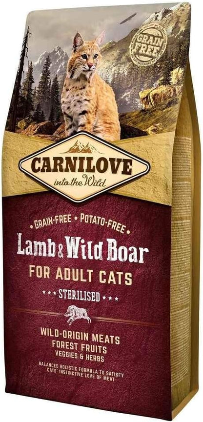 Carnilove Lamb & Wild Boar Dry Food for Adult Cats 6kg - front of pack