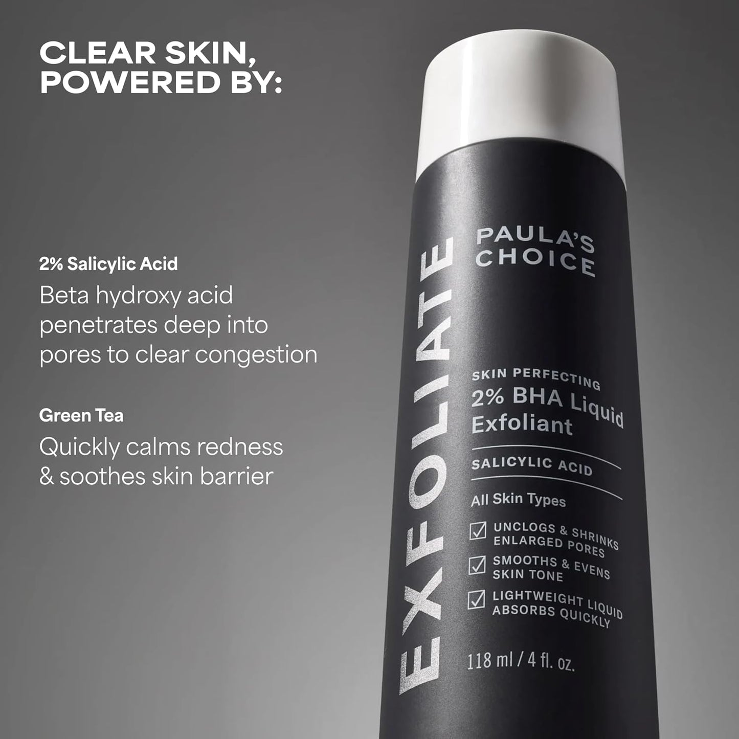 Paula’s Choice 2% BHA Liquid Exfoliant – Salicylic Acid Pore Minimizer for Blackheads & Fine Lines (118ml)