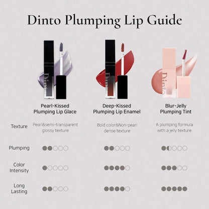 DINTO Pearl-Kissed Plumping Lip Glacé - comparison chart