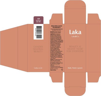 Laka Bulky Matte Lipstick - pack detail and label