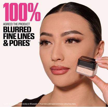 Huda Beauty Easy Bake Loose Baking & Setting Powder 20G - product being applied (view 2)