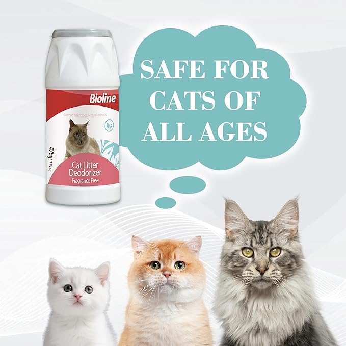 Bioline Cat Litter Deodorizer – Natural, Eco‑Friendly & Fragrance‑Free Odor Neutralizer (425g)