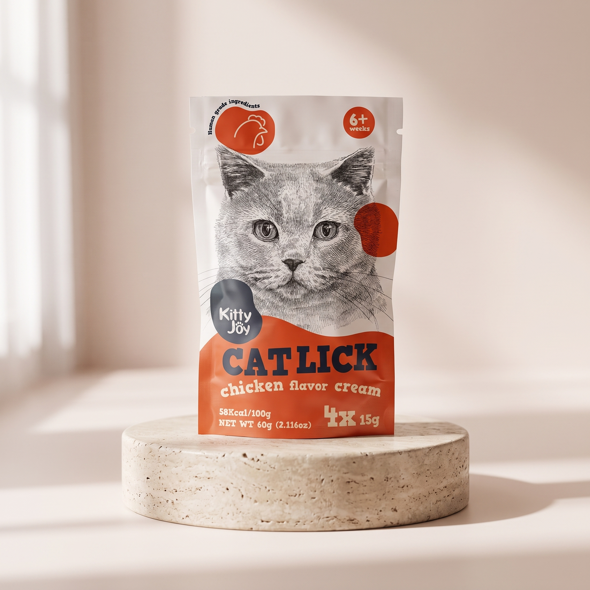 Cat Lick Chicken Flavor Cream Cat Treats 60g 4x15g