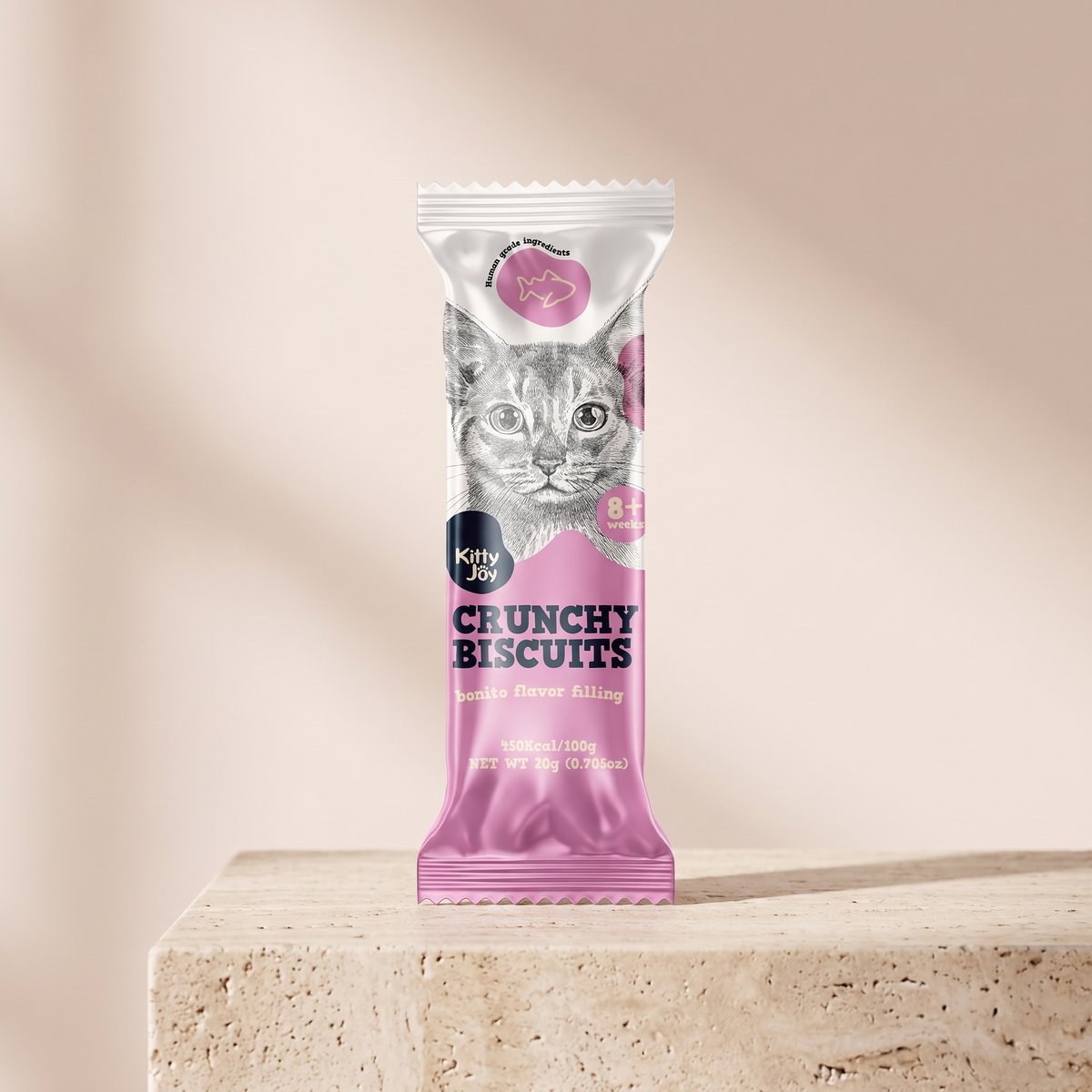 Crunchy Biscuits With Bonito Flavor Filling Cat Treats 20g