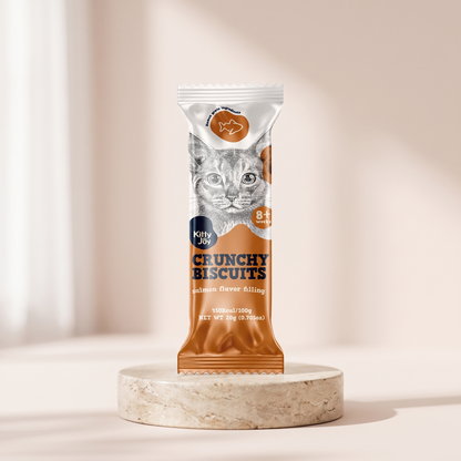 Crunchy Biscuits with Salmon Flavor Filling Cat Treats 20g